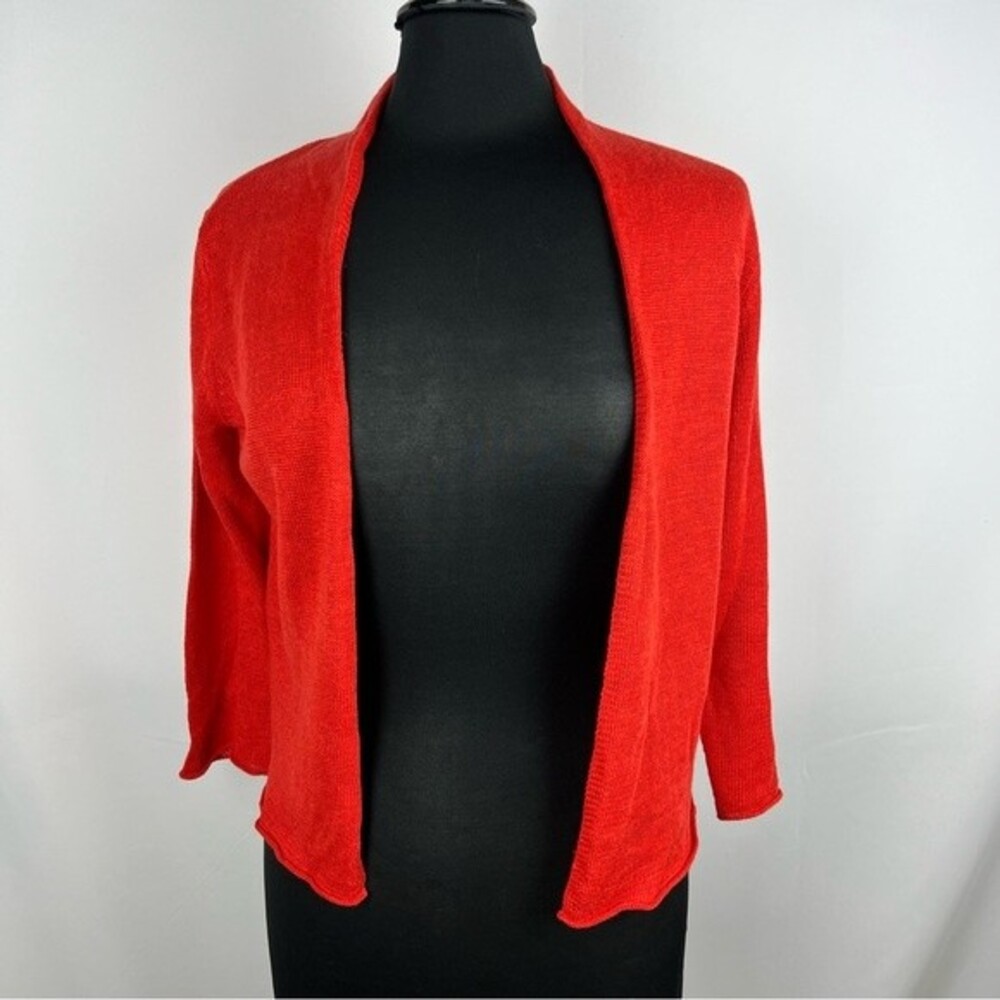 Eileen Fisher open front linen cardigan